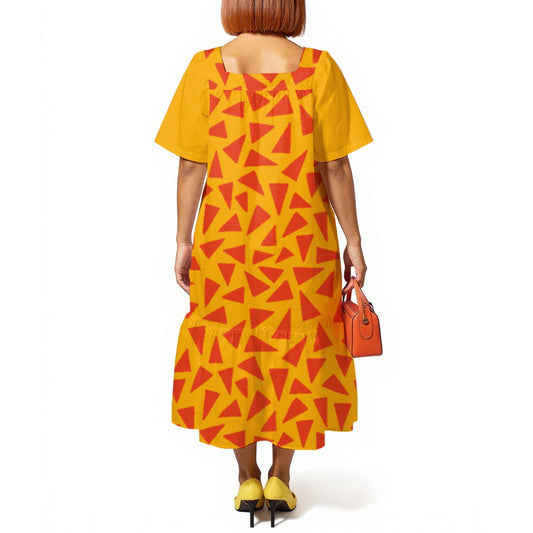 “Tangerine Tease” Women's Elegant Long Dress