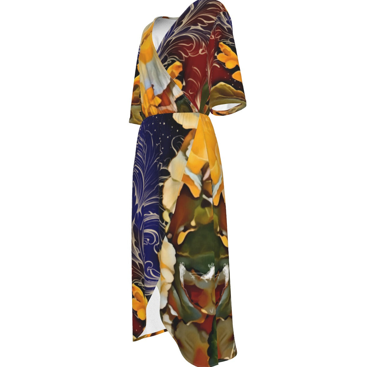 “Solara” Women's Short Sleeve V-neck Dress