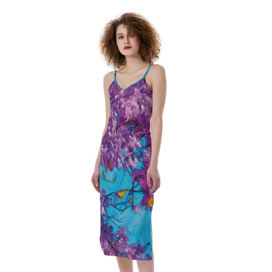 “Jacaranda Season” (Cobalt) Women's Cami Dress