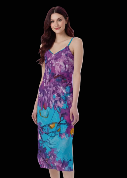 “Jacaranda Season” (Cobalt) Women's Cami Dress