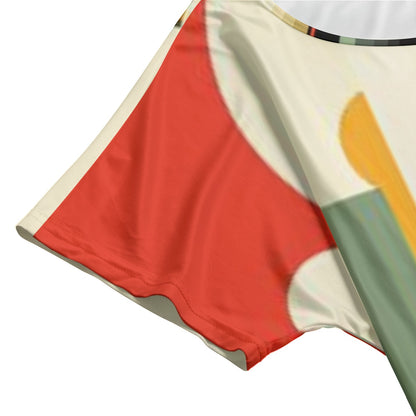 "City Skyline" Print Women's Long Dress with Pocket