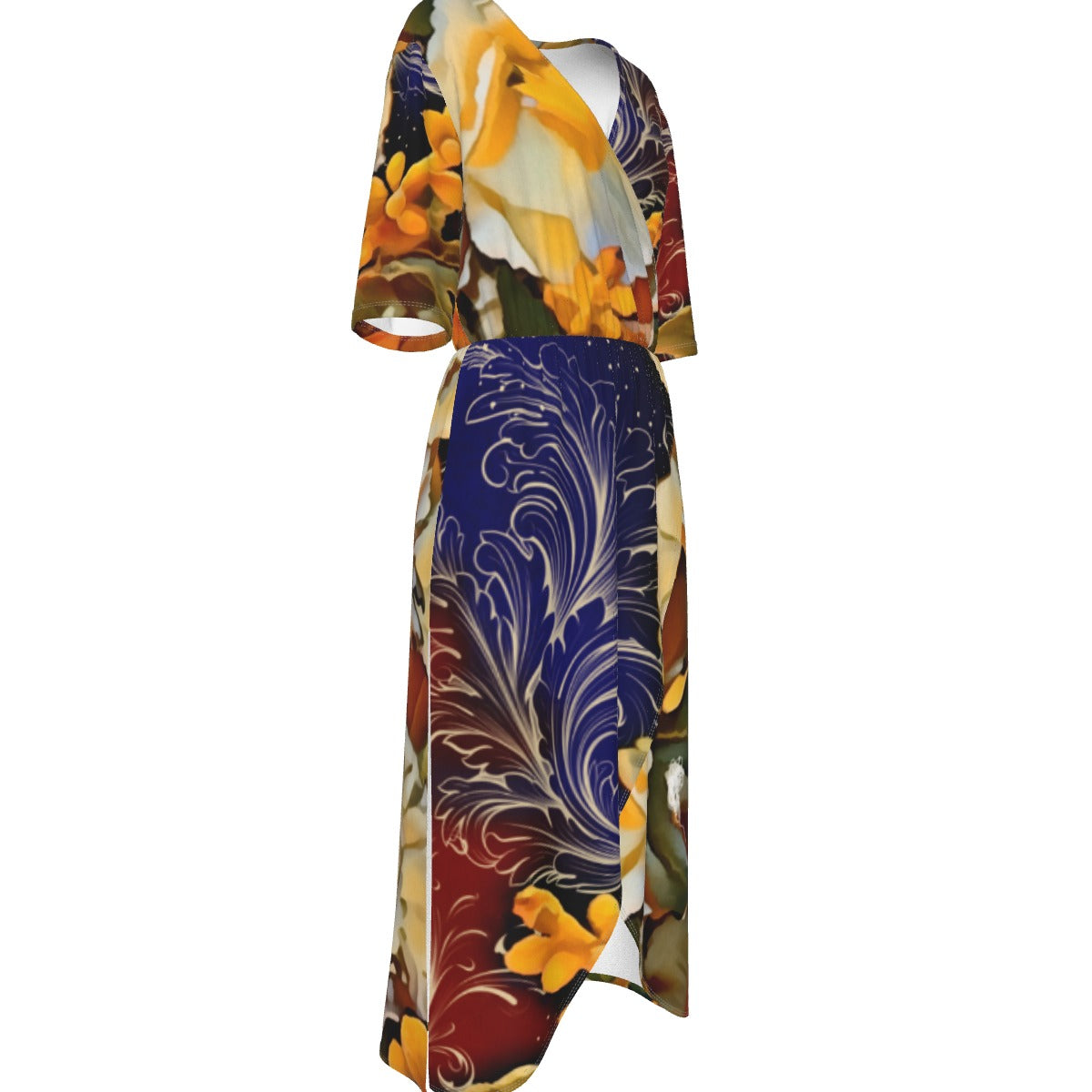 “Solara” Women's Short Sleeve V-neck Dress