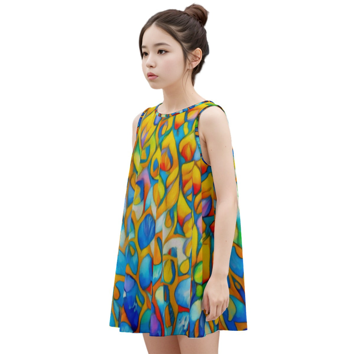 “Prism” Kid's Sleeveless Dress | 180GSM Cotton