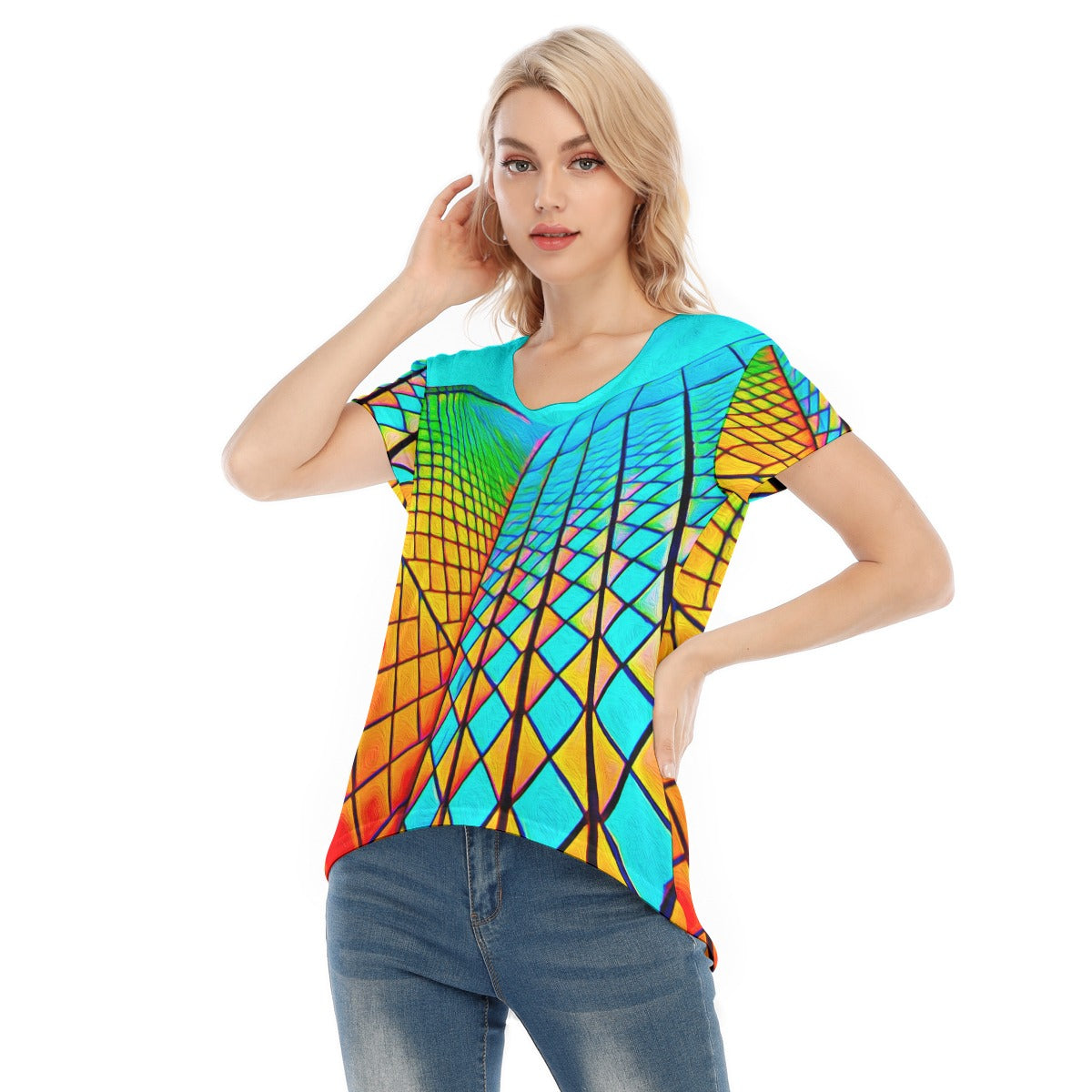 “Opera House 1” Women's V-neck Short Sleeve T-shirt