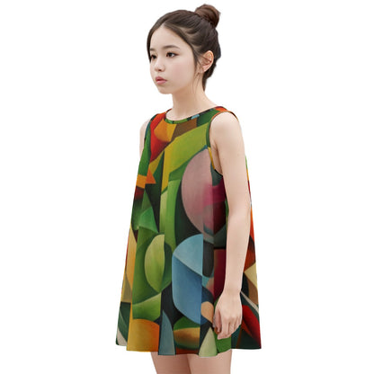“Fruit Salad” Kid's Sleeveless Dress | 180GSM Cotton