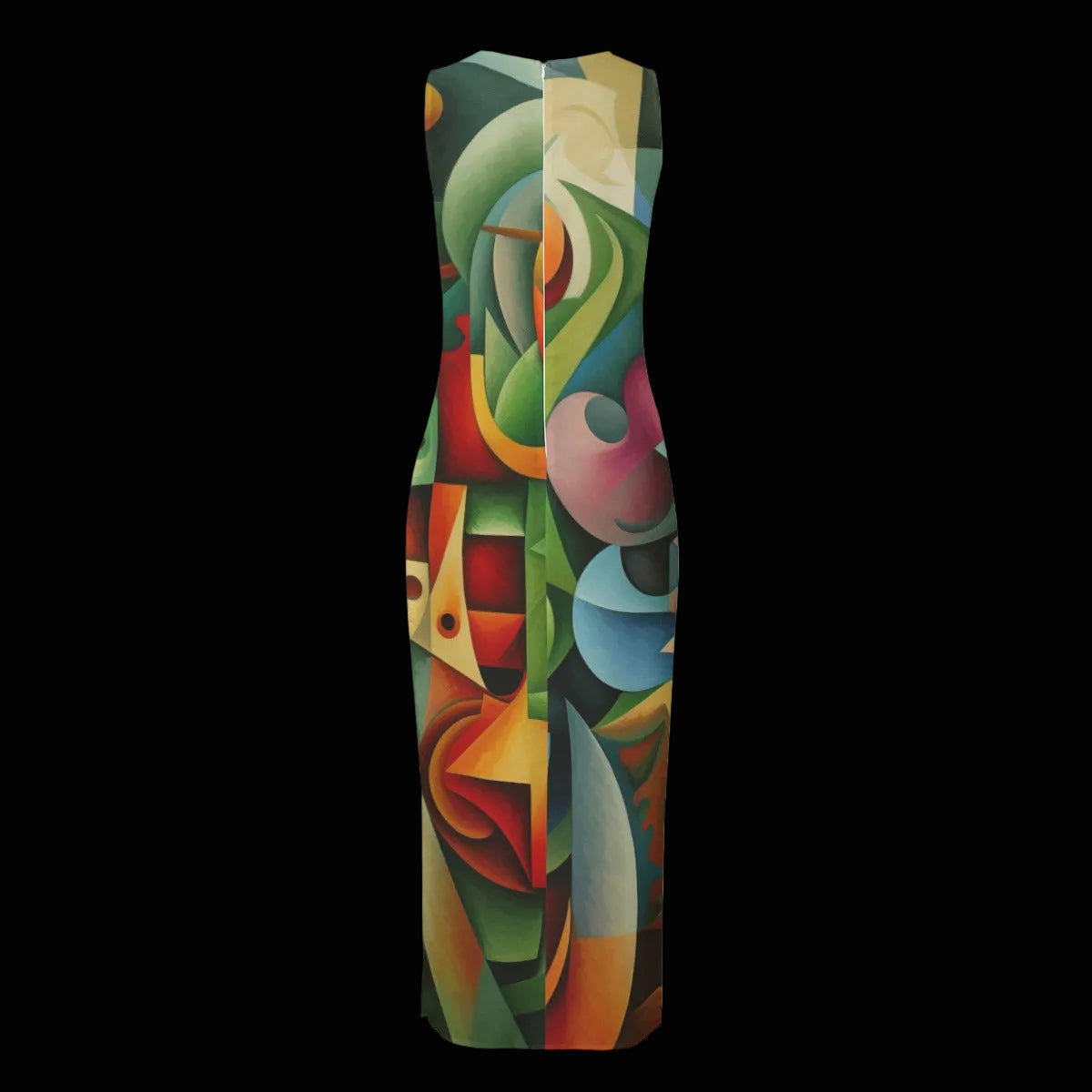 “Fruit Salad” Women's Beach Perspective Chiffon Sleeveless Dress