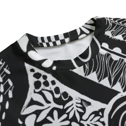 “Scribble”  Women's Side Split T-shirt Set