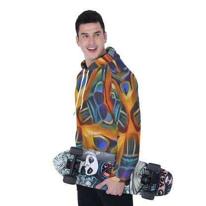 “Exotic Rhythms” Men's Heavy Fleece Raglan Hoodie