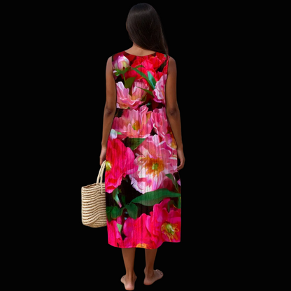 “Summer Blush” Women's Sleeveless Dress|125GSM Slub Cotton