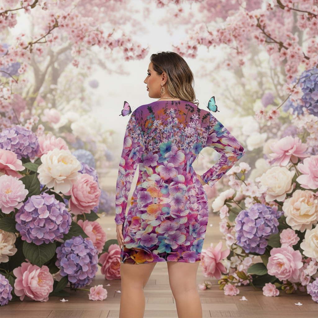 “Flutterby” Women's Mesh Dress (Plus Size)