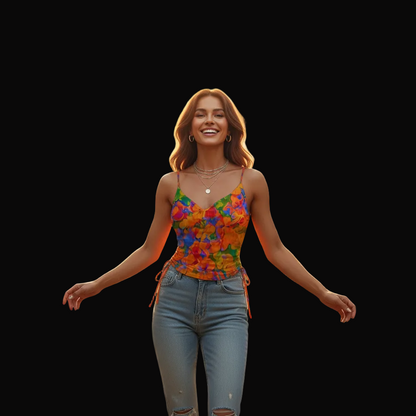 “Colour Garden”  Drawstring Camisole