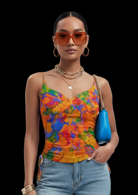 “Colour Garden”  Drawstring Camisole