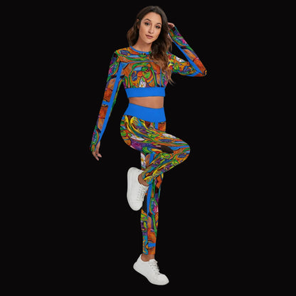 “Zoran” Women's Sport Set With Backless Top And Leggings