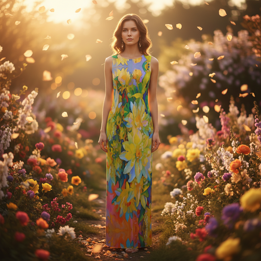 “Summer Daze” Women's Beach Perspective Chiffon Sleeveless Dress