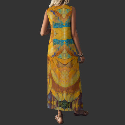 “Mirage”  Women's V-Neck Long Dress