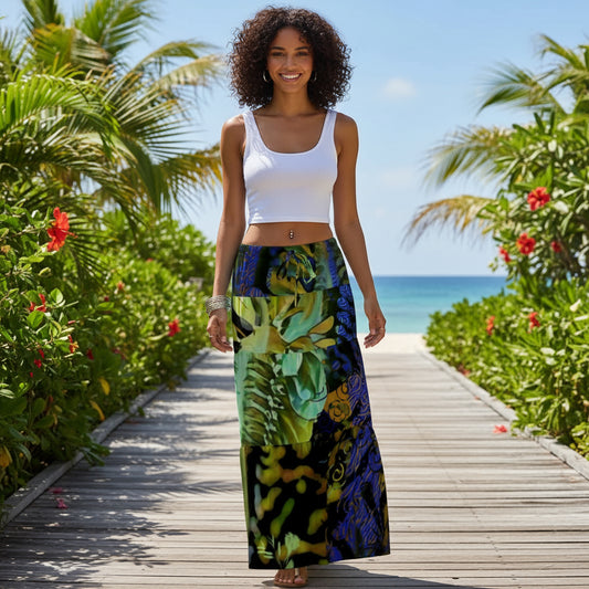 “Spotlight Fern” Women's Pleated Long Skirt