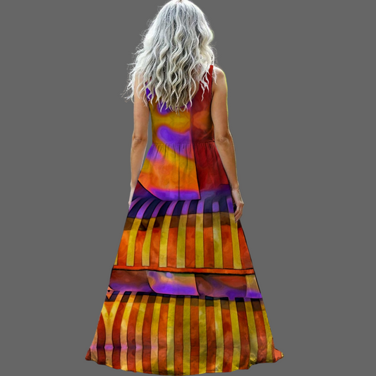 “Carnival” Women’s Sleeveless Maxi Dress