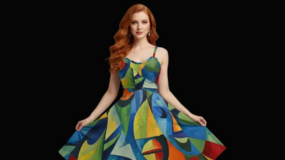 “Geometrica” Women's Spaghetti Strap Dress