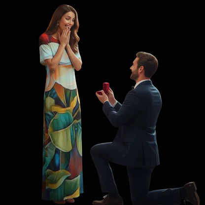 “Gardenia” Women's Long Dress With Pocket