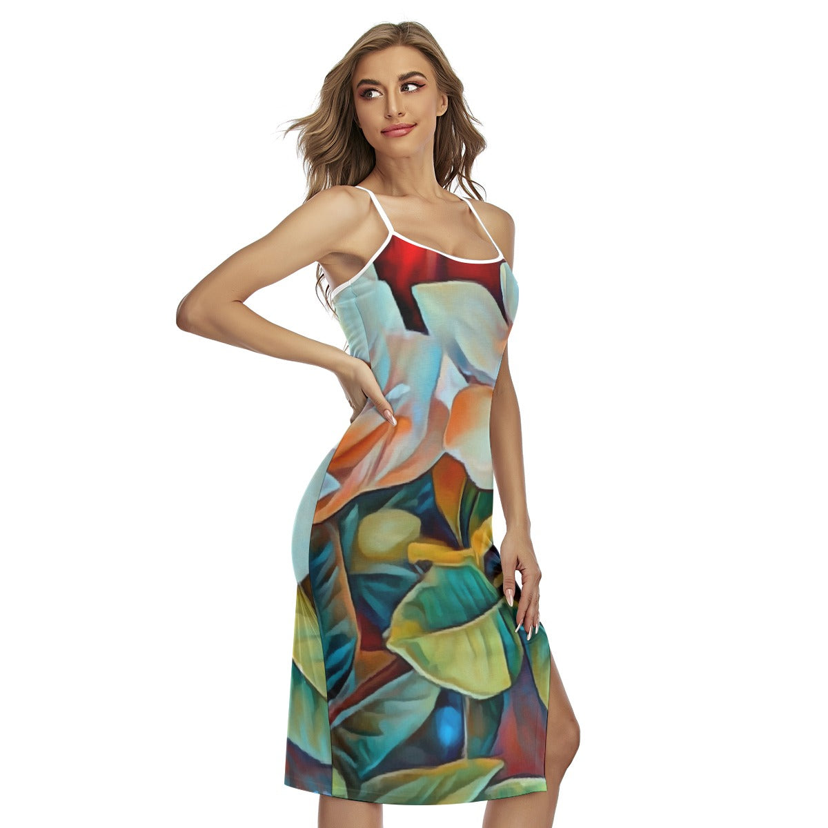 “Gardenia” Women's Back Cross Cami Dress