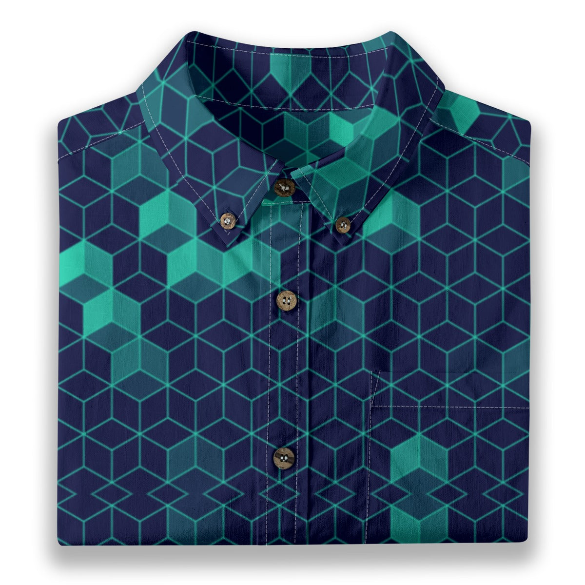 “Polyhedral” Men's Breathable Cotton Shirt|125GSM