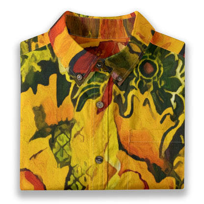 “Outback Topography” Men's Breathable Cotton Shirt|125GSM