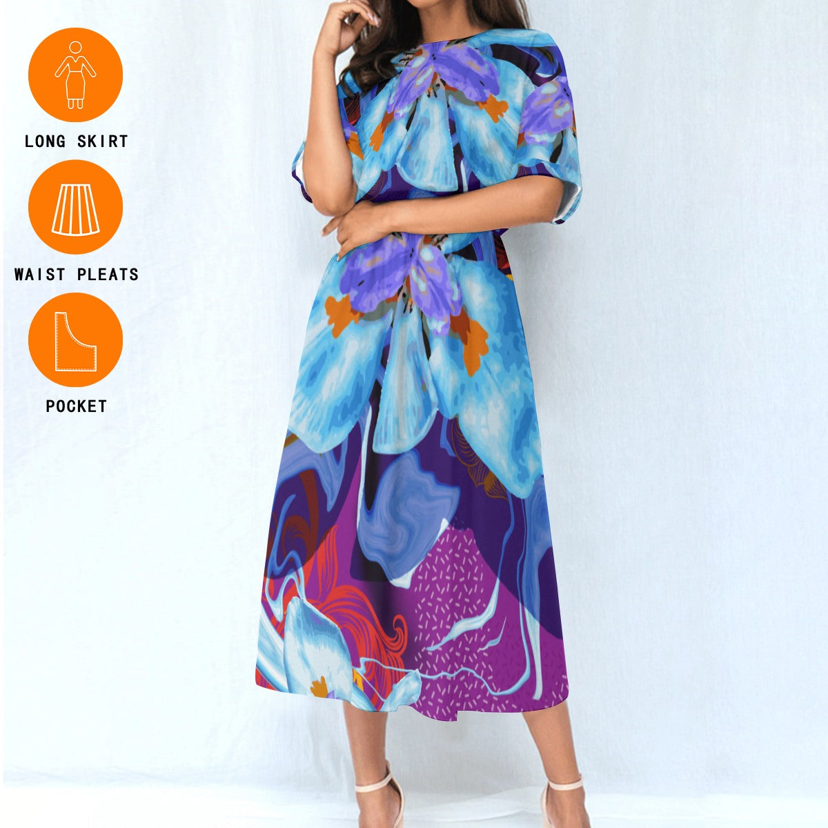 “The Blue Dietes” Knee-Length Dress