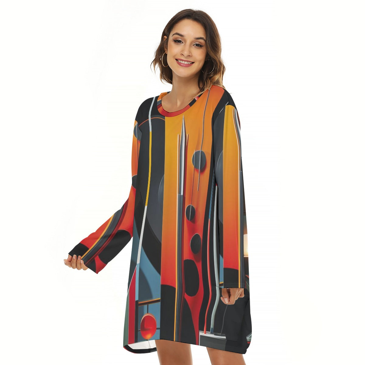 "Mars" Women's Loose Crew Neck Dress