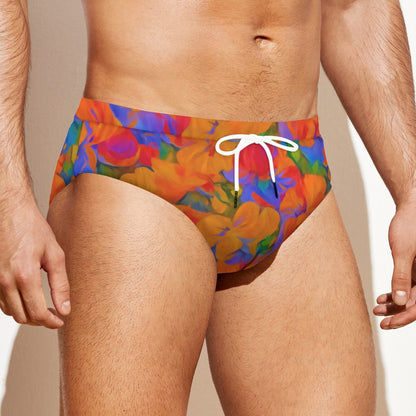 “Colour Garden”  Men'S Drawstring Swim Briefs