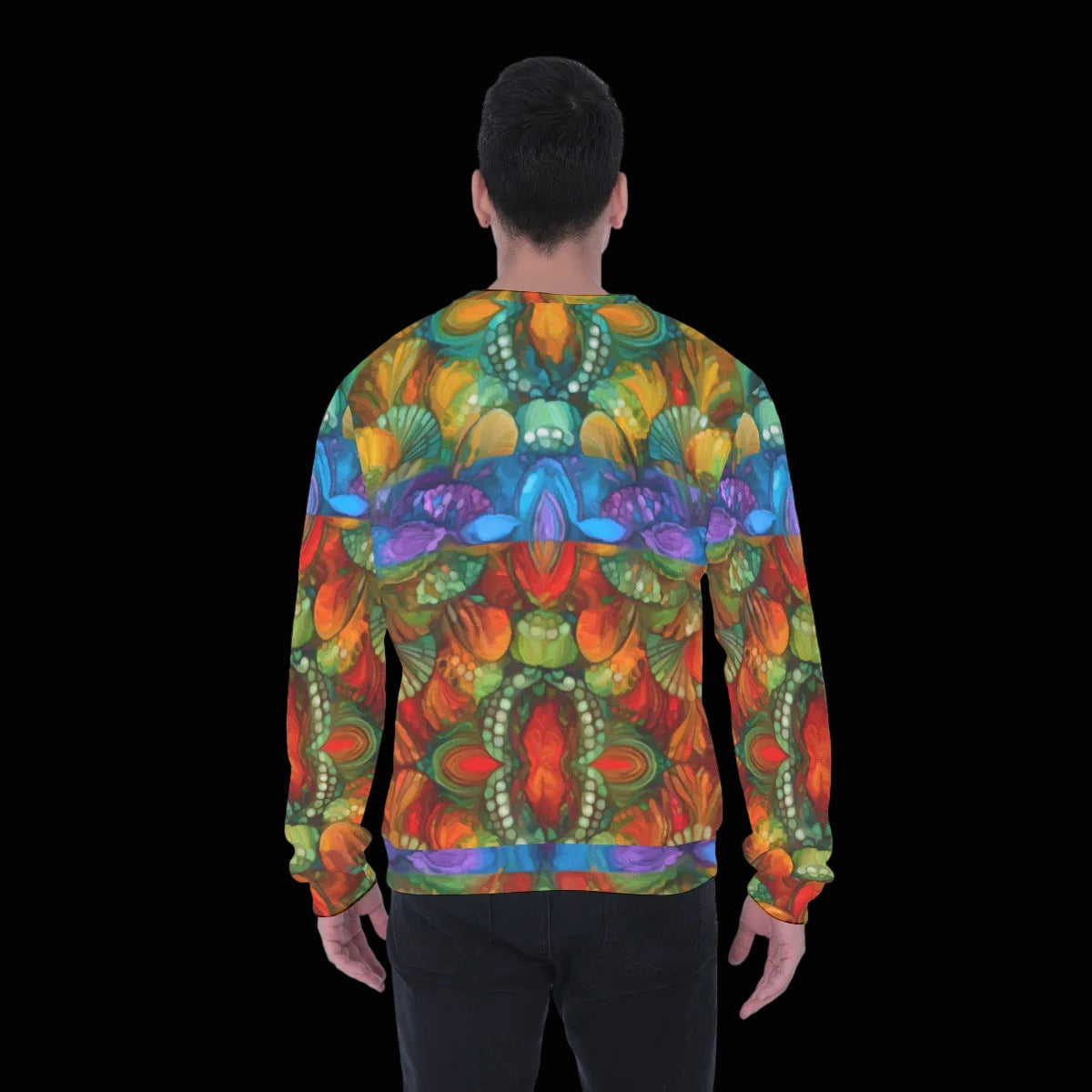 “Kaleidoscopic Spectrum” Men's Heavy Fleece Sweatshirt