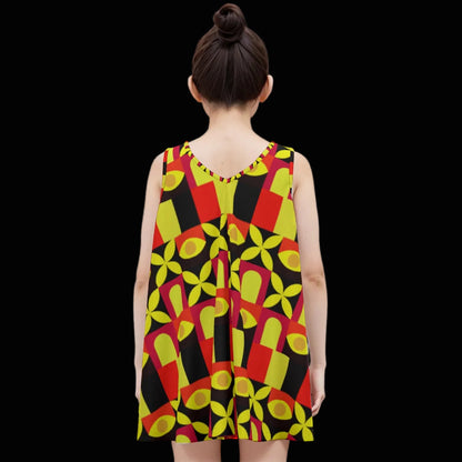 “Tricolour” Kid's Sleeveless Dress | 180GSM Cotton