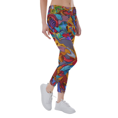 “Fractured Dreamscape” Women's Yoga Leggings