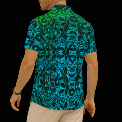 “Tribal Oceanic” Men's Imitation Silk Short-Sleeved Shirt