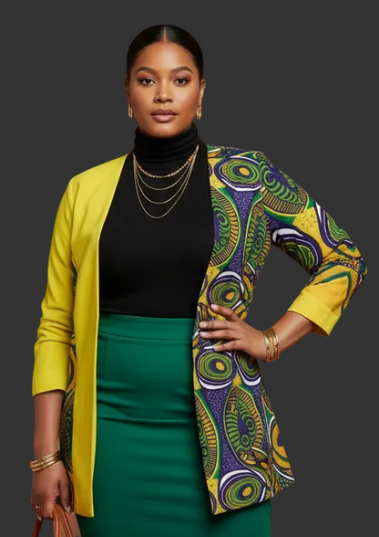“Ancestral Tapestry”  Women's Faux Sweater Cardigan