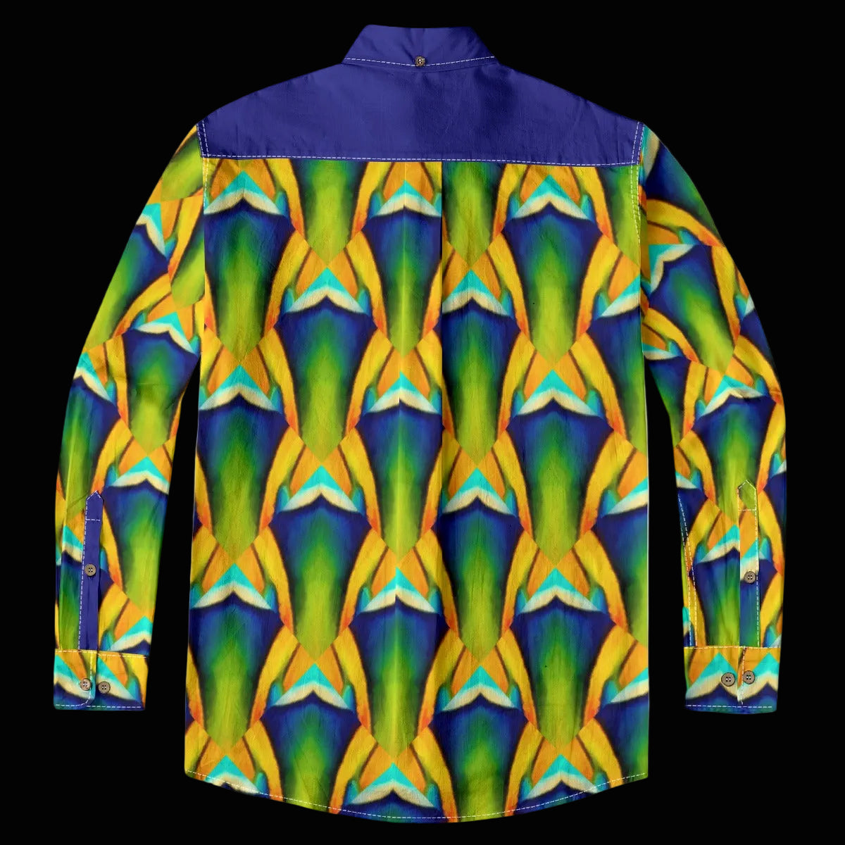 “Emerald Tide”  Men's Casual Lapel Long Sleeve Shirt|125GSM Cotton