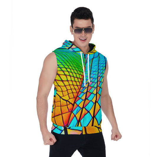 “Opera House 1” Men's Zipper-Up Sleeveless Hoodie