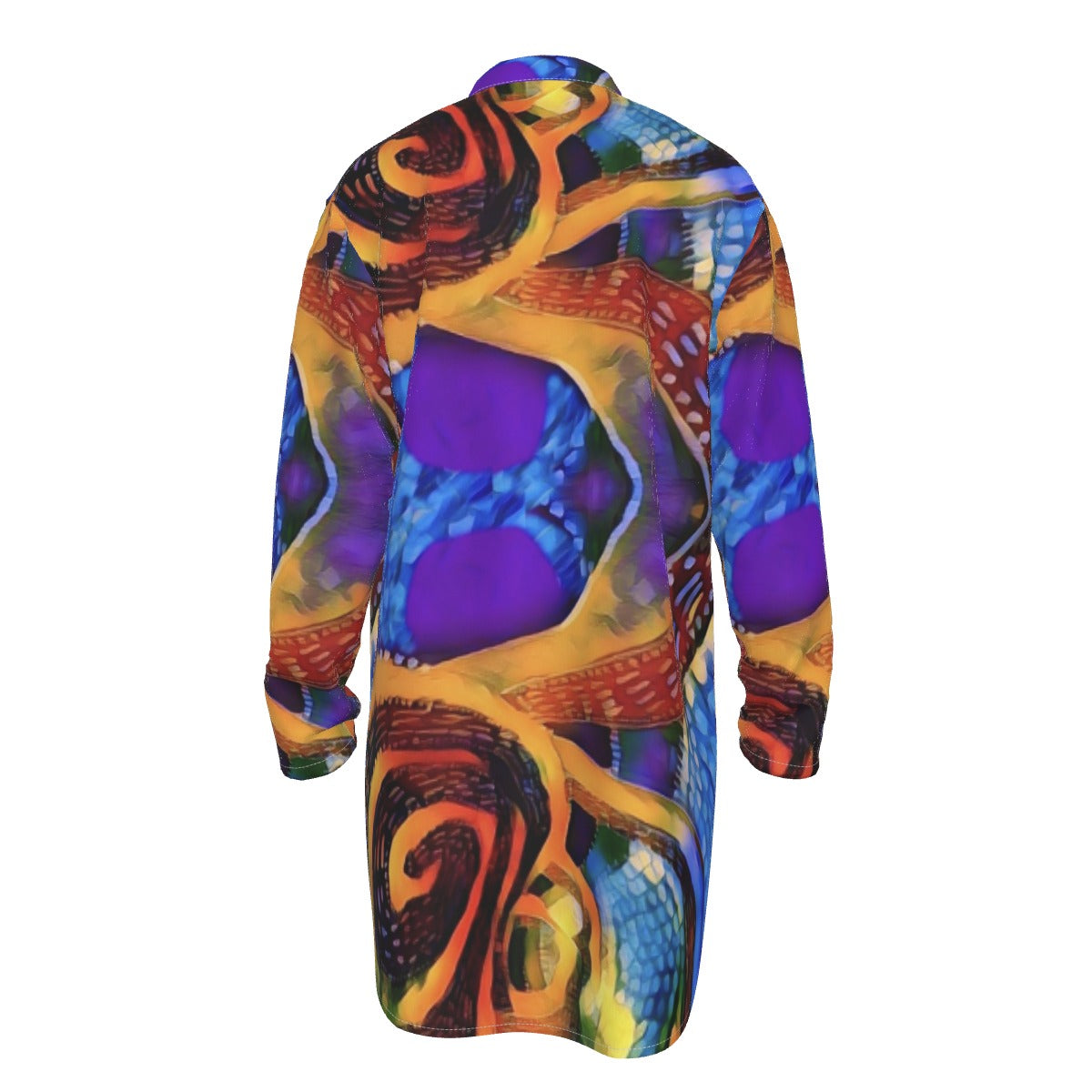 “Colour Vortex” Men's Stand-up Collar Long Shirt