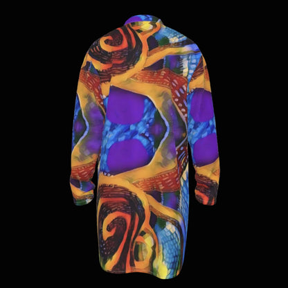 “Colour Vortex” Men's Stand-up Collar Long Shirt