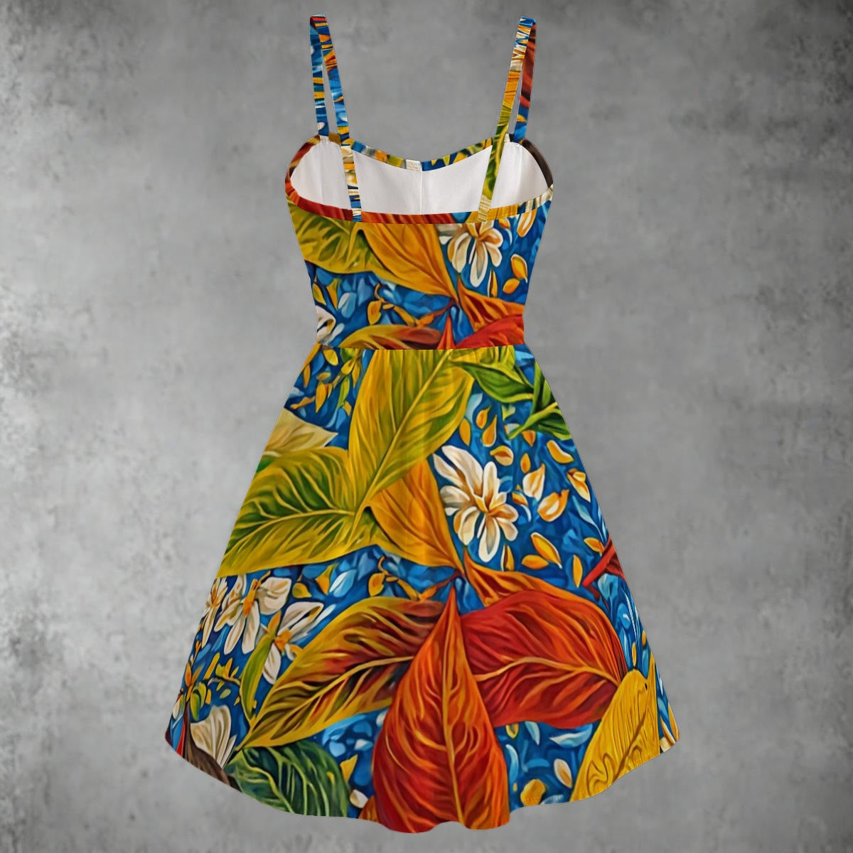 “Botanical Rhapsody” Women's Spaghetti Strap Dress