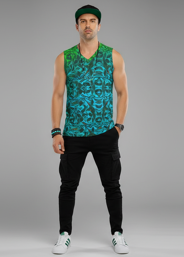 “Tribal Oceanic” Men's V-neck Tank Top