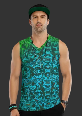 “Tribal Oceanic” Men's V-neck Tank Top