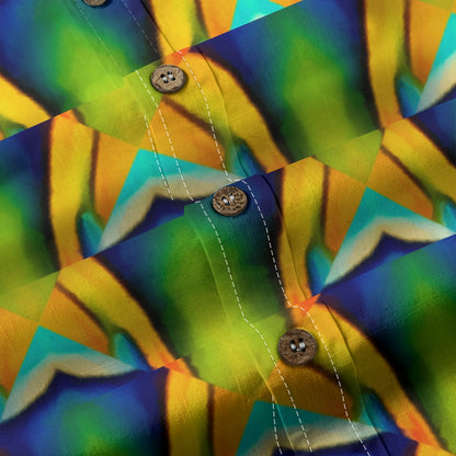 “Emerald Tide”  Men's Casual Lapel Long Sleeve Shirt|125GSM Cotton