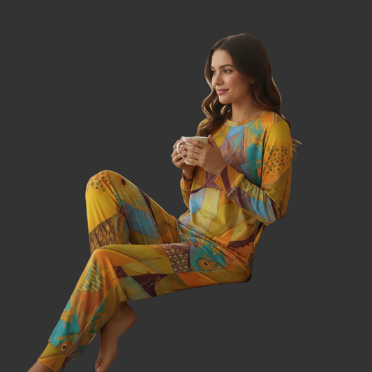 “Aqua Landscape” Women's Sleep Pajamas
