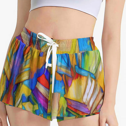 “Colour Block” Women's Sport Skorts With Pocket