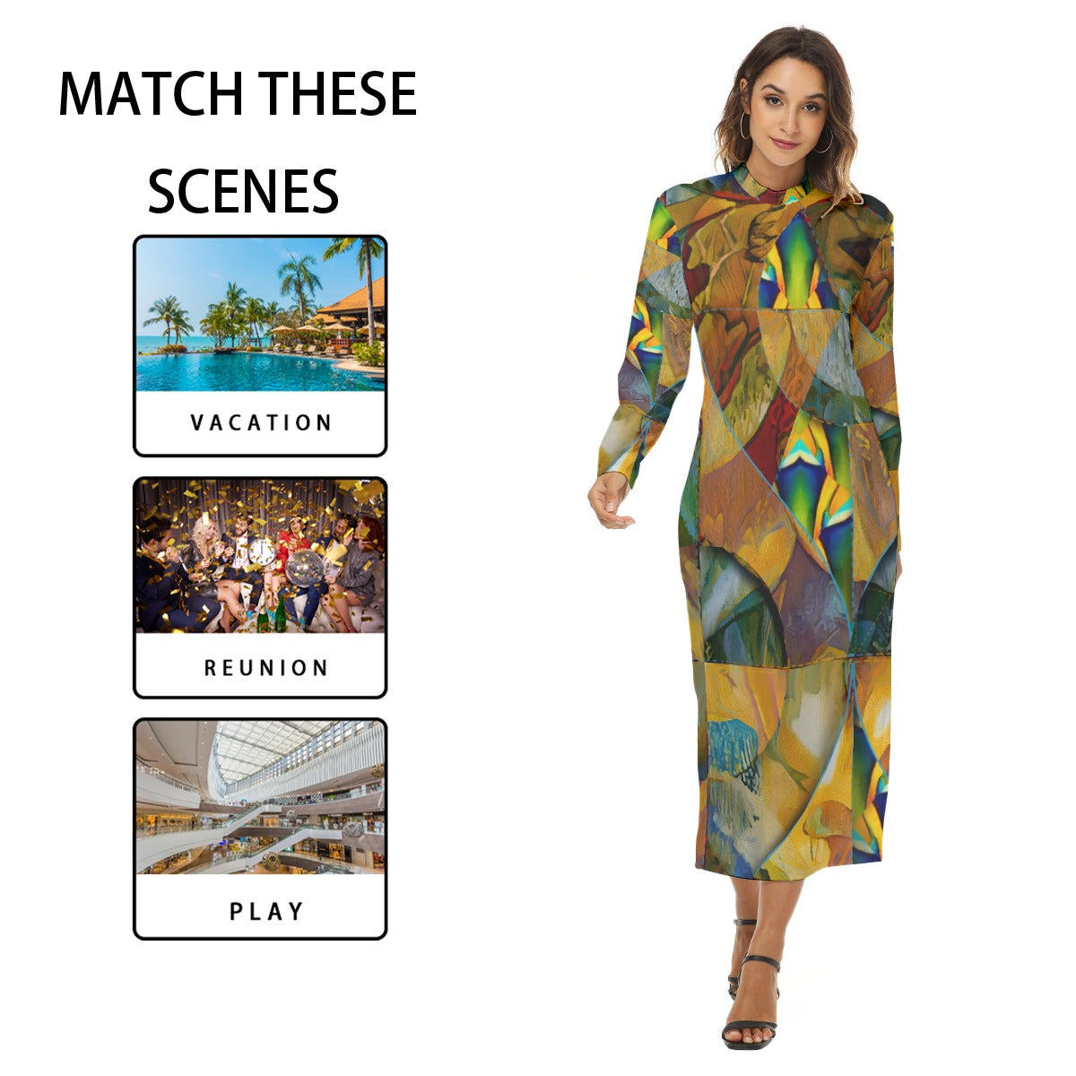 “Earthen Tessellation”  Women's Hip Dress