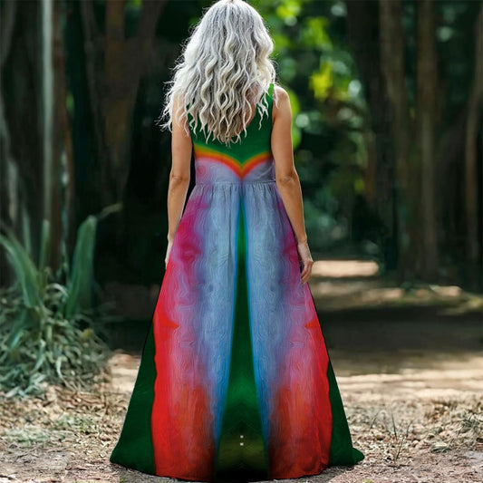 “Bird of Paradise” Women's Sleeveless Maxi Dress