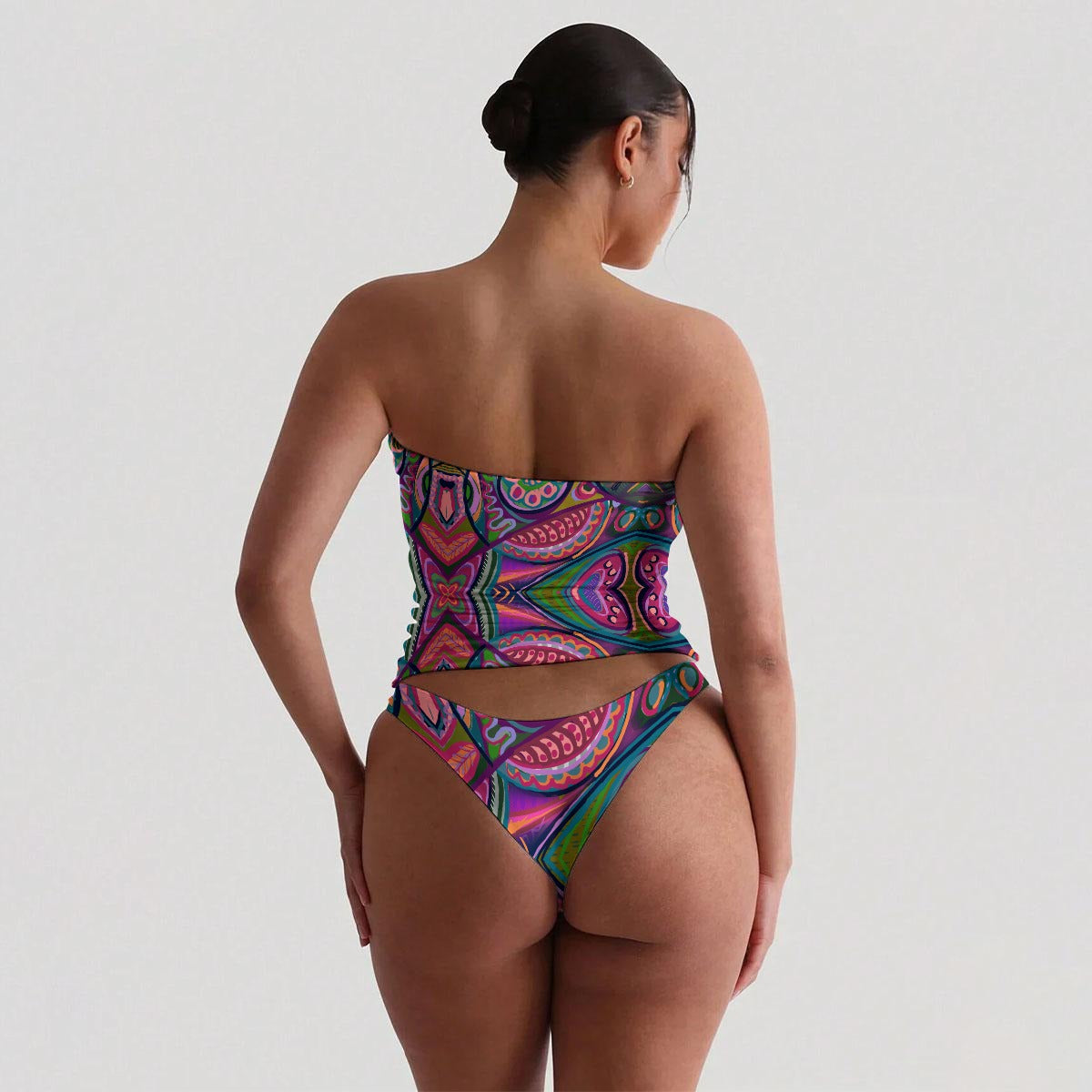 “Colour Burst”  Women's Strapless Tube Top Set