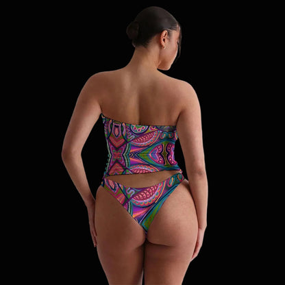 “Colour Burst”  Women's Strapless Tube Top Set