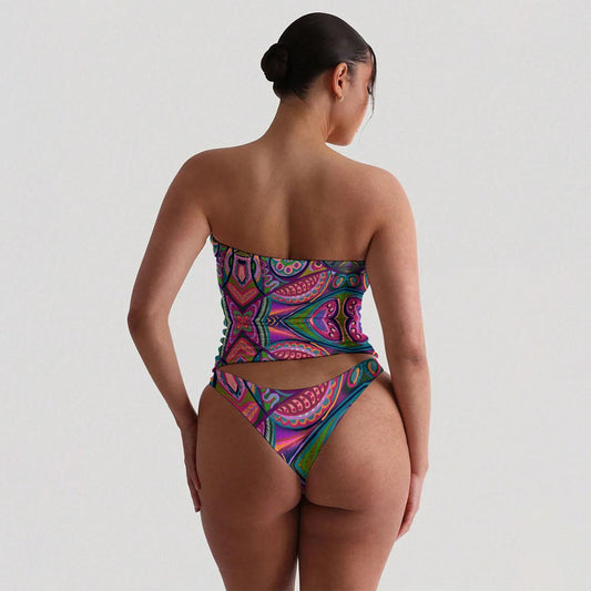 “Colour Burst”  Women's Strapless Tube Top Set