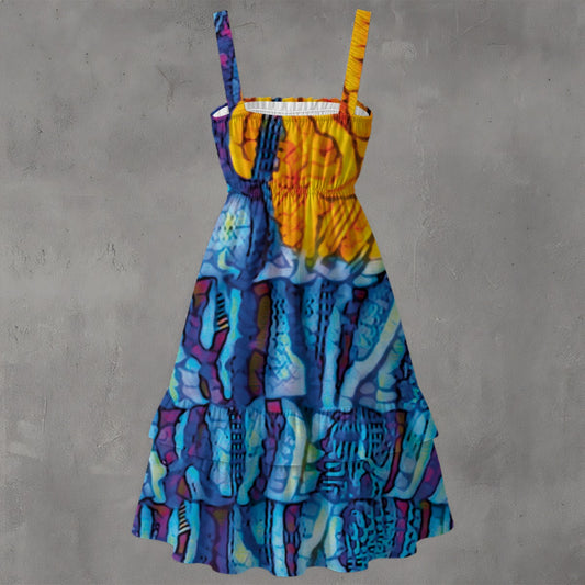 “Oceanic”  Women‘s Ruffle Hem Dress